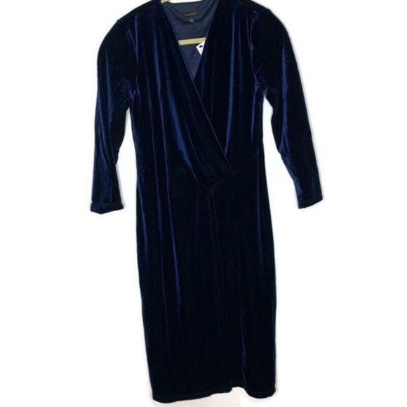 Talbots Dresses & Skirts - Talbots Stretch Blue velvet Dress Sz S